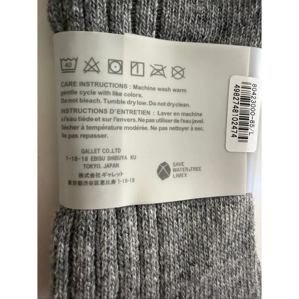 Anonymous ISM Socks Crew Made in Japan Cashmere Blend One Size Fits Most
